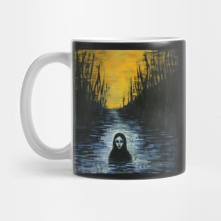 Ghostly Woman Drowning art brut style Mug